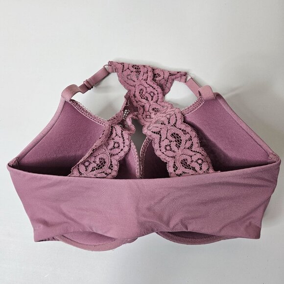 Victoria's Secret 32DDD Mauve Racerback Perfect Shape Push Up Front Clasp Bra - Picture 6 of 6